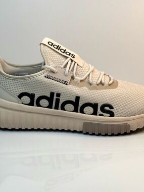 Adidas Kaptir 4.0 Cloudfoam NEW Cream Knit Slip-On Sneaker with Black Logo